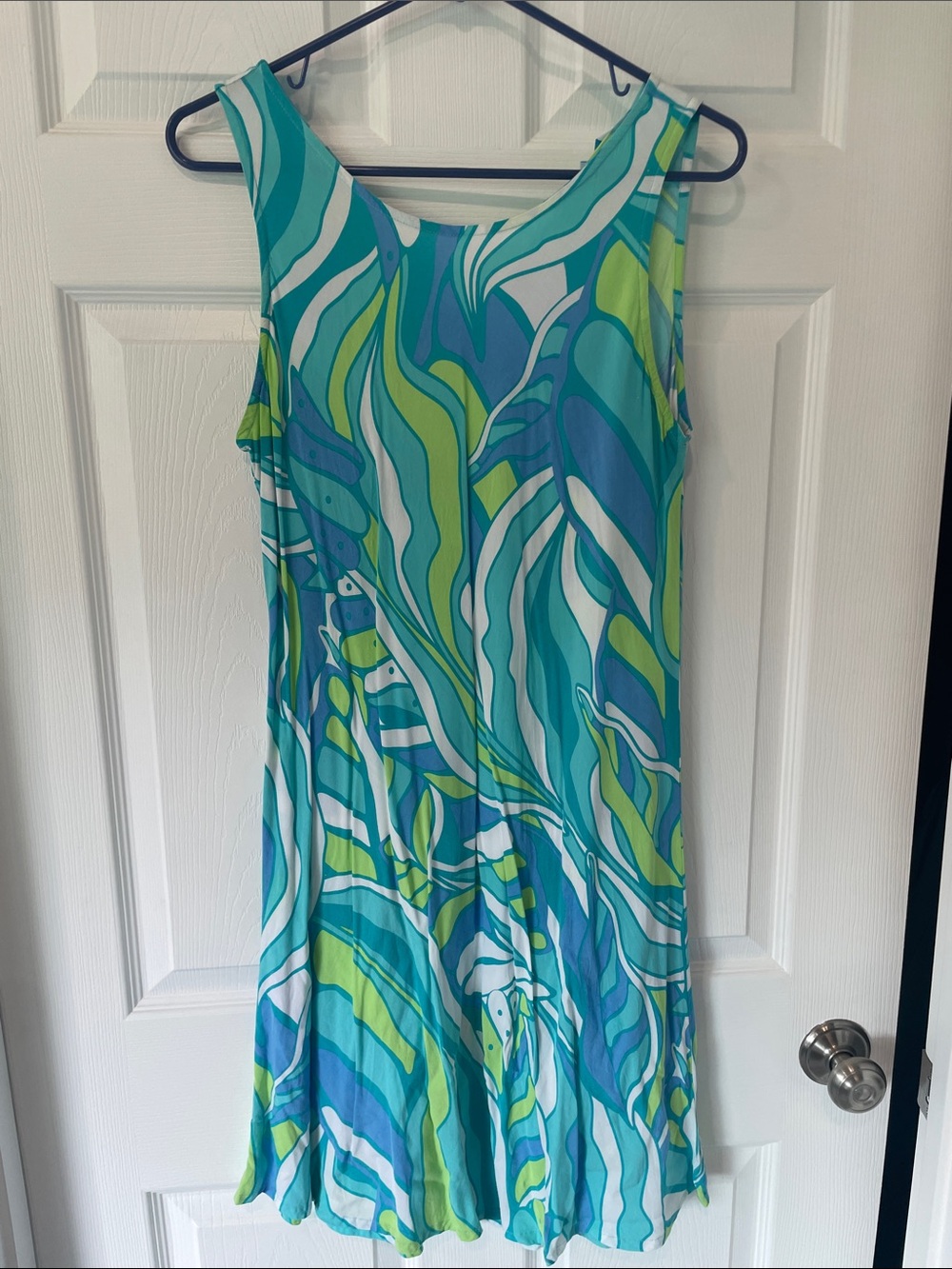 escapada Sleeveless Mini Dress in Teal, Aqua & Lime